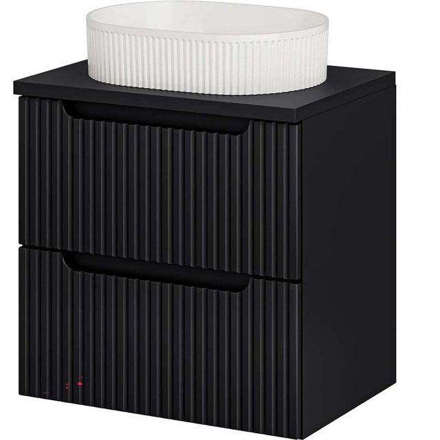 COMAD Zestaw mebli NOVA BLACK szafka z blatem 60 cm, umywalka BEYOND
