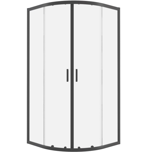 NEW TRENDY Kabina prysznicowa półokrągła SUVIA BLACK 2D R55 90x90x190