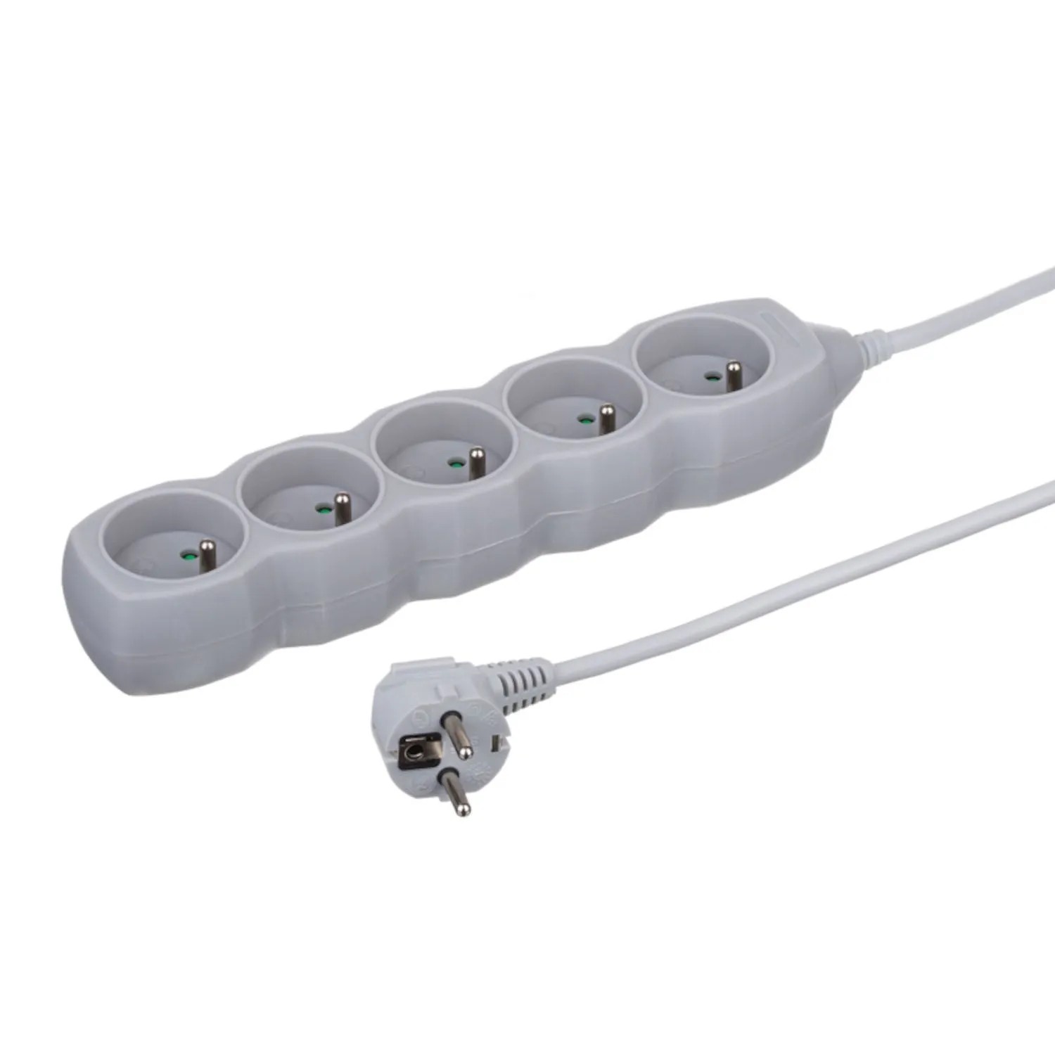 Düwi Przedłużacz listwowy 5-gniazdowy 2P+Z 3x1,0mm2 szary 5 m