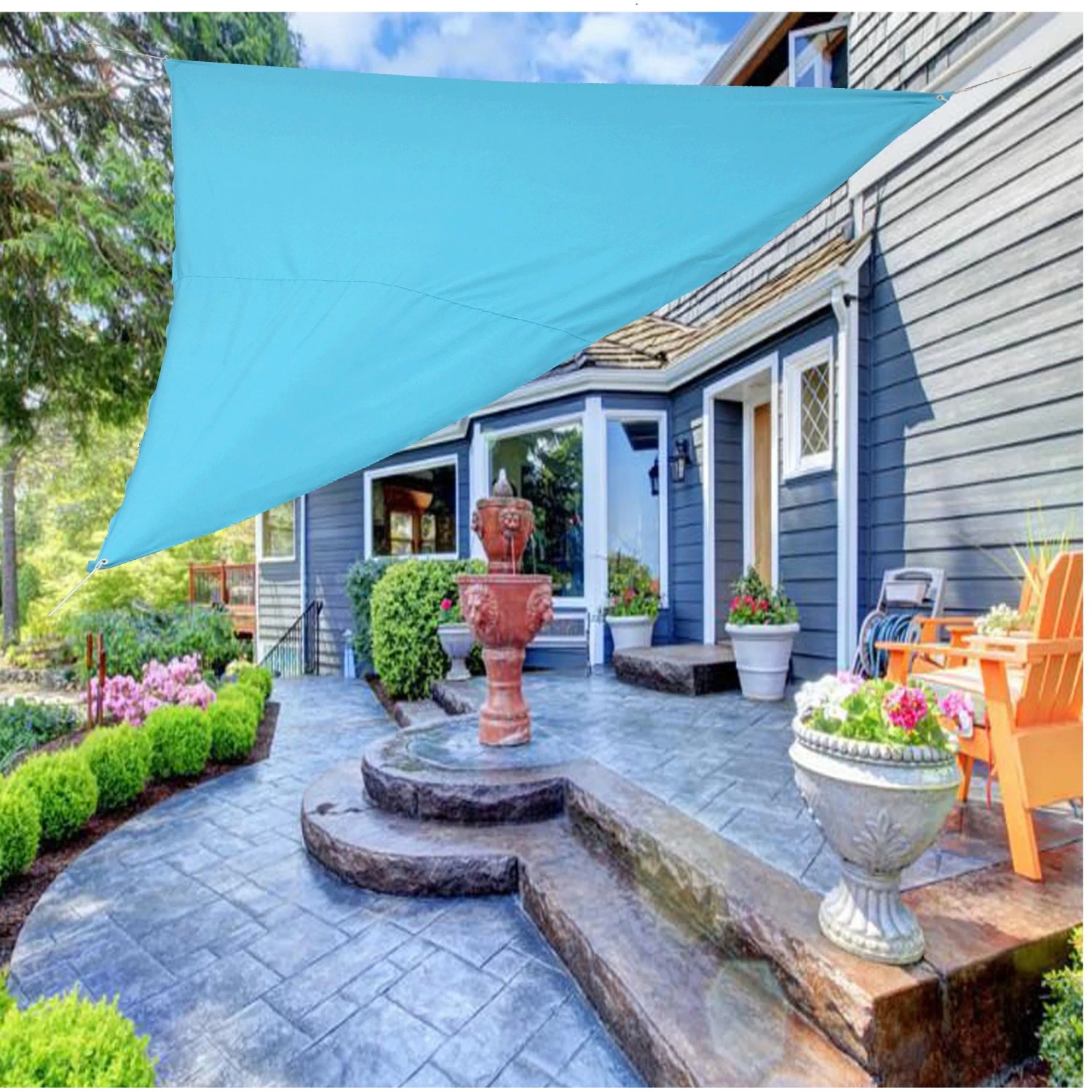 PATIO Żagiel przeciwsłoneczny trójkątny błękitny 3,6 x 3,6 x 3,6 m