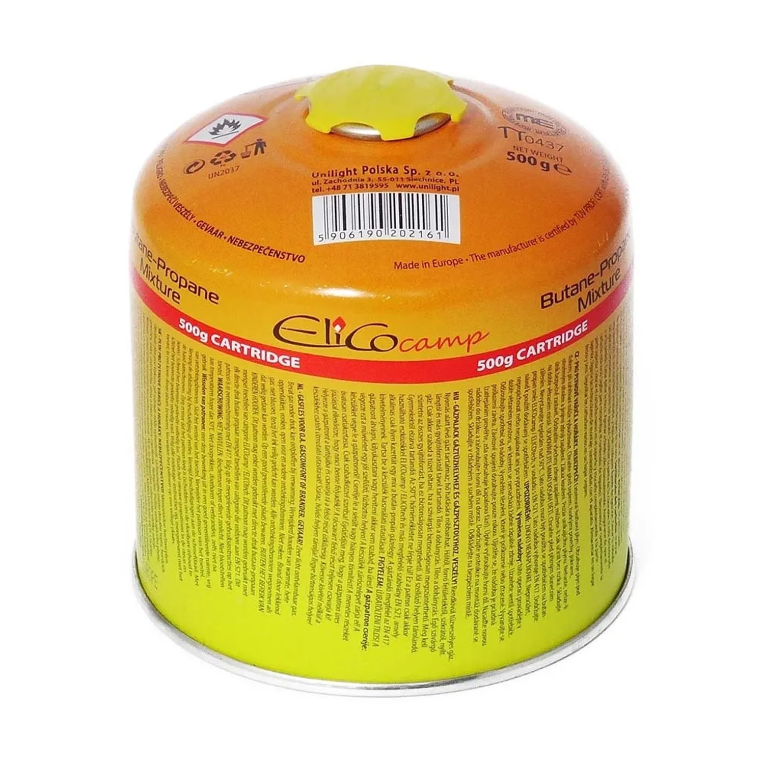Elicocamp Gaz z zaworem/gwint do kuchenek turystycznych - 500 g