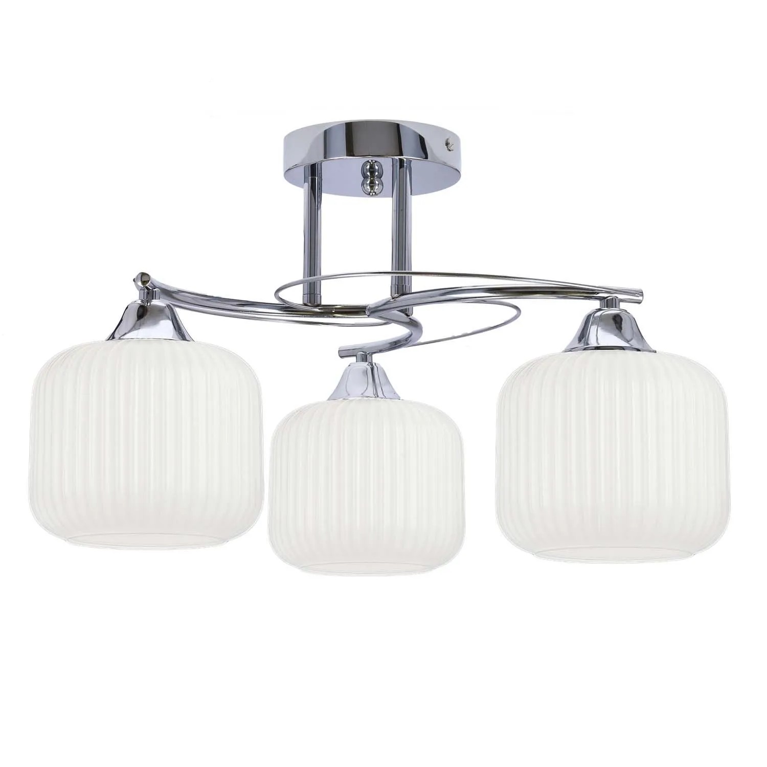 Candellux Lampa sufitowa DOPO chromowa 3xE27 40W klosz biały