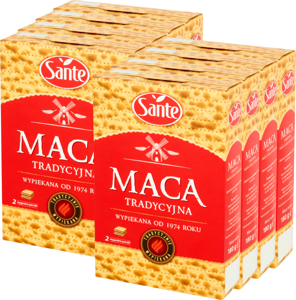 8x Maca pszenna Sante, tradycyjna, 180g