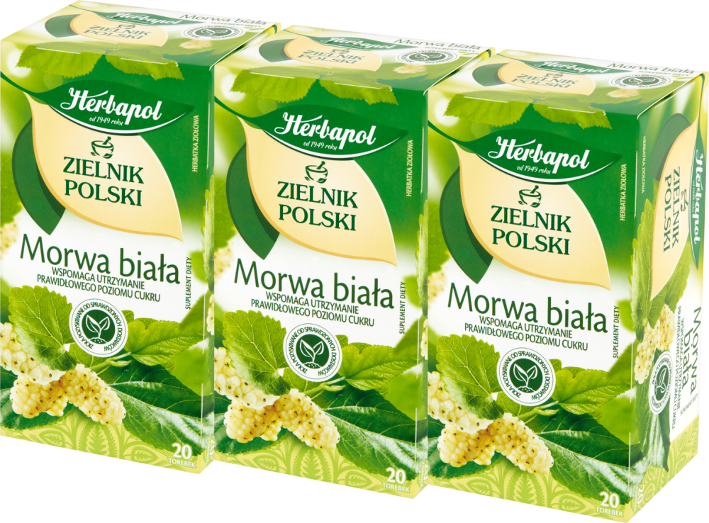 3x Herbata ziolowa w torebkach Herbapol Zielnik polski, morwa biała, 20 sztuk x 2g