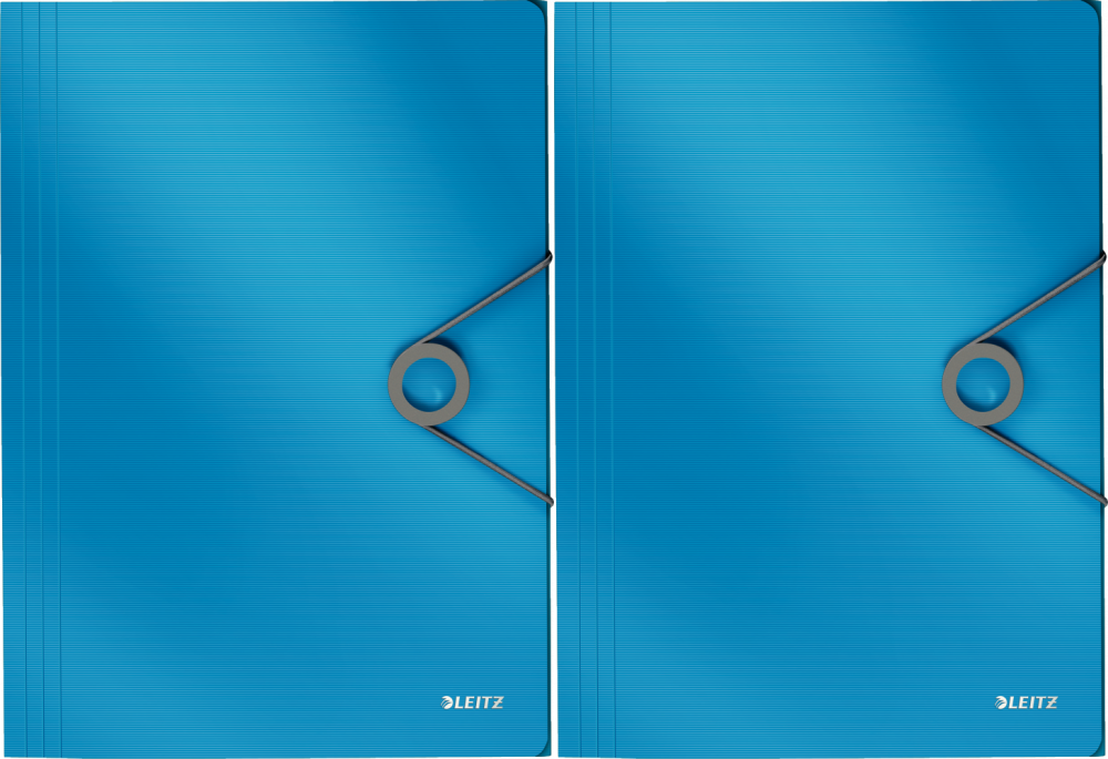 2x Teczka na dokumenty Leitz Solid, z gumką, A4, PP, 15mm, jasnoniebieski