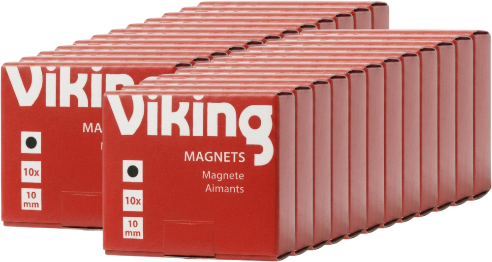 24x Magnesy Viking, 10mm, 10 sztuk, czarny