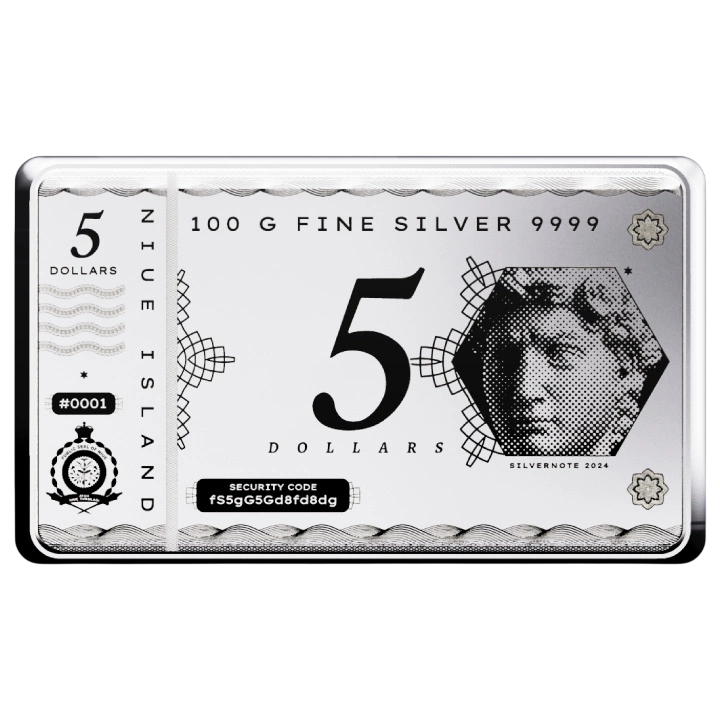 Srebrna sztabko-moneta: Note Coinbar 100 g srebra - wysyłka 24 h! - Mennica Skarbowa