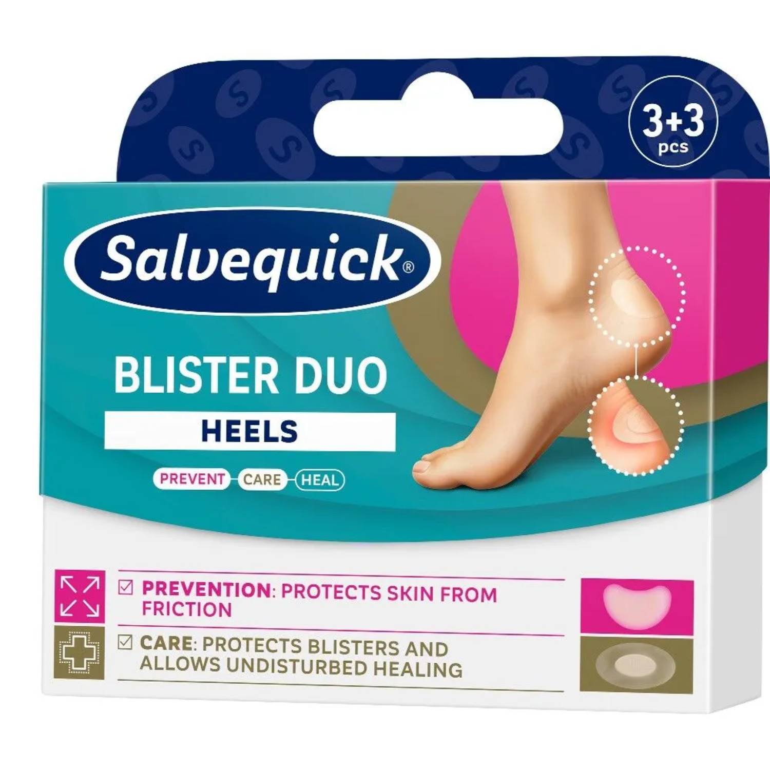 Plast.salvequick blister duo heels 6 sztbl