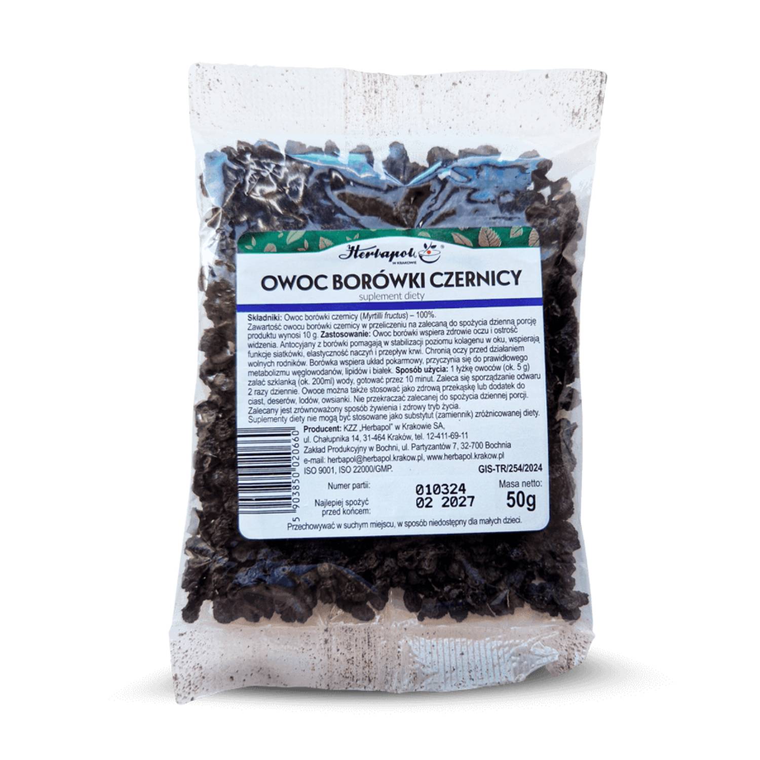 Herbapol owoc borówki czernicy, 50 g