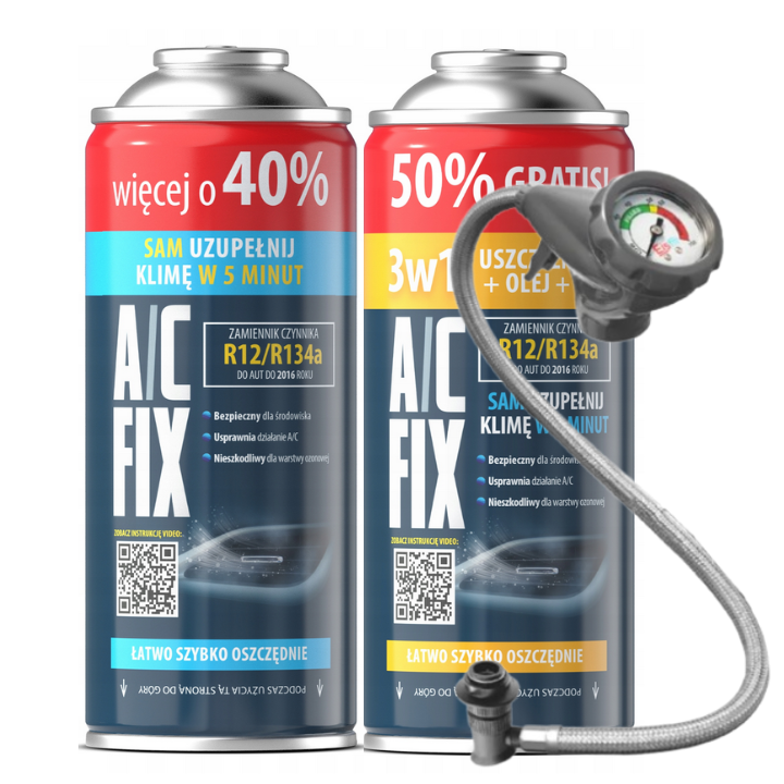 AC FIX 2X CZYNNIK CHŁODNICZY 3W1 PRZEWÓD GAZ R134A USZCZELNIACZ OLEJ 235G - Petrostar
