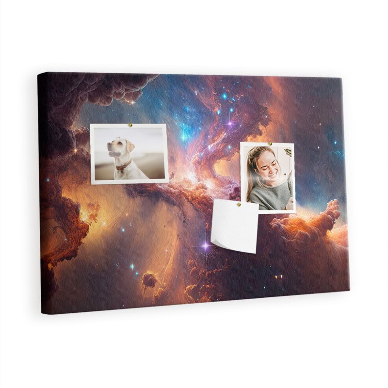 Ozdobna Tablica Korkowa Tulup 60x40 cm Świat gwiazdy kosmos Nowoczesna tablica Pinezki metaliczne 1 kpl