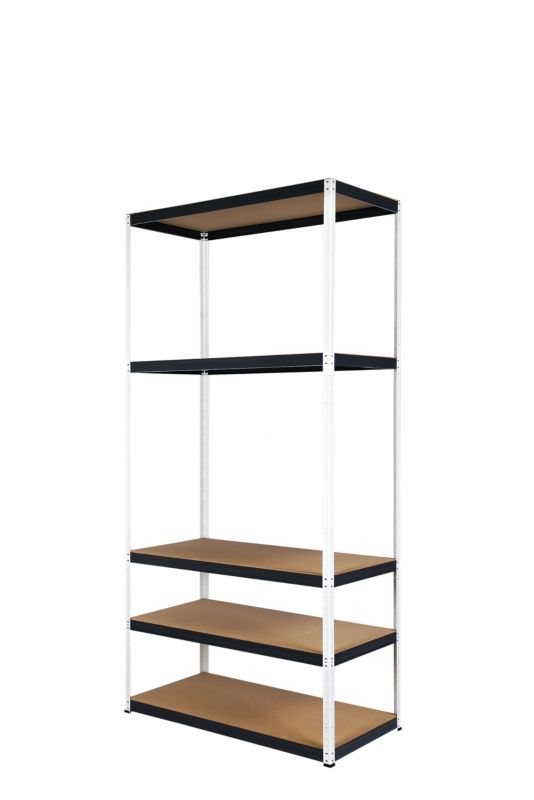 Regał metalowy MODO24 magazynowy stojak biało-grafitowy helios 196x90x40cm 5 półek po 400 kg 1 szt.