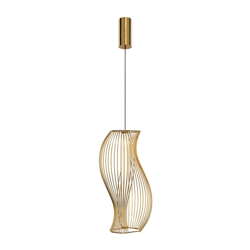Lampa wisząca druciana falowana Maytoni SHADOWS OF THE PAST mosiężno-biała LED 20W 3000K 1400lm IP20 - 1 szt.
