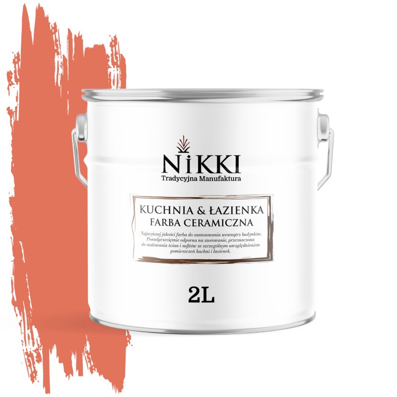 Farba Ceramiczna do Kuchni i Łazienki Zmywalna NIKKI Pąsowy H6029 Głęboki Mat 2L