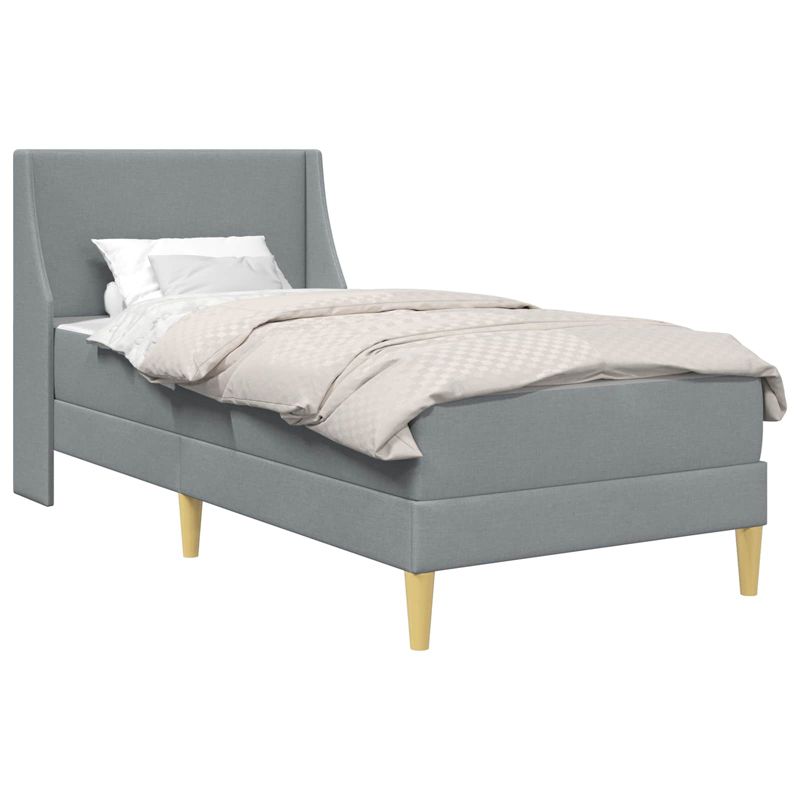 Łóżko Kontynentalne WaszeMeble z Materacem 100x200 cm Szare WM-3414719 1 szt.