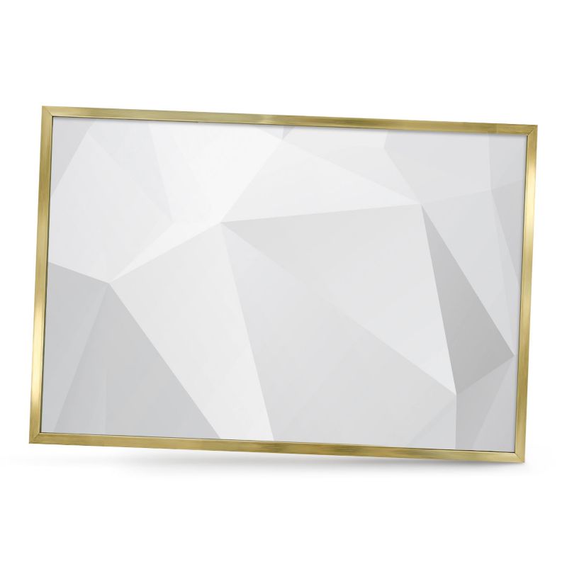 Magnetyczna tablica ozdobna ArtPrintCave 60x40 Biała geometria w złotej ramie 1szt