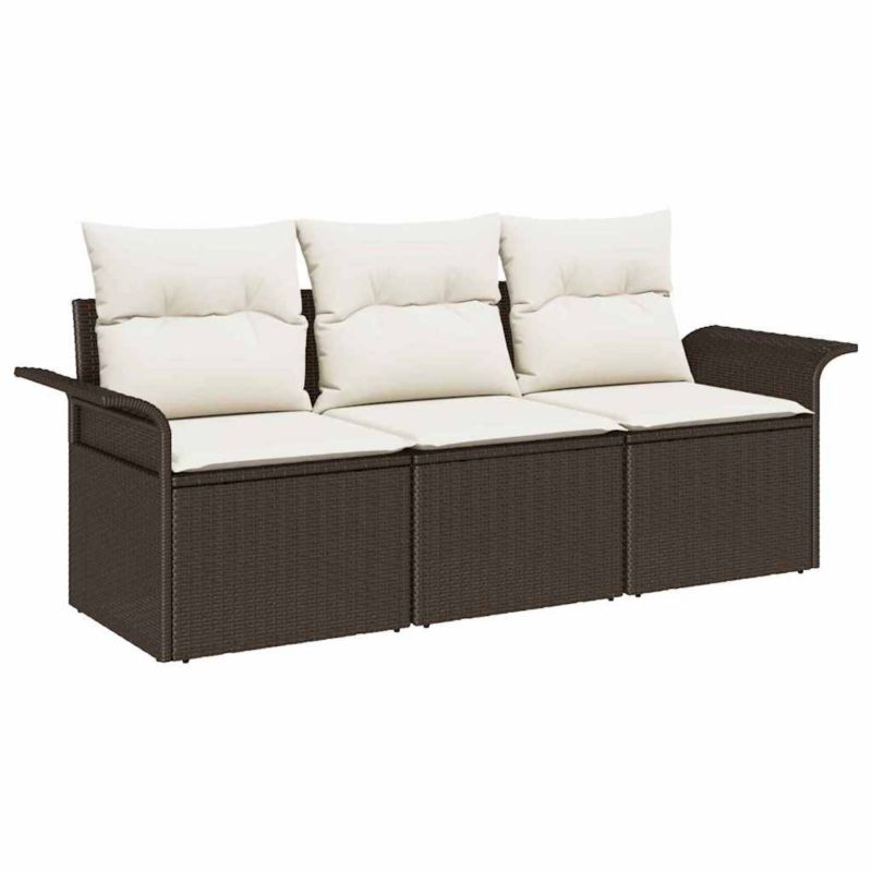 Sofa ogrodowa WaszeMeble z technorattanu brązowa z poduszkami WM-3353887 1 szt.