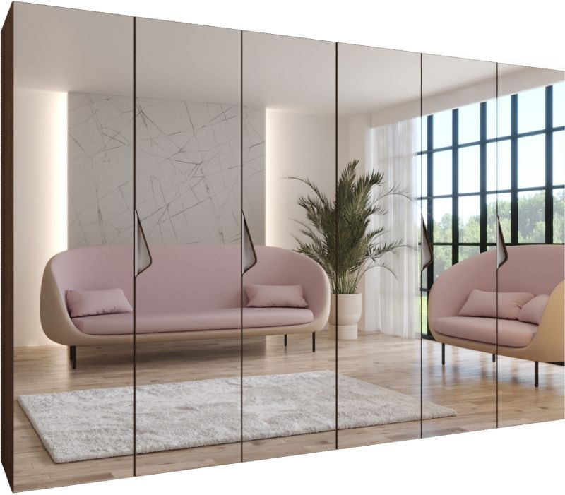 Szafa uchylna z lustrem z lustrem otwierana Abiks SANDI 3 300 (2x150) wys 202 cm Orzech Warmia + Kaszmir 1 szt