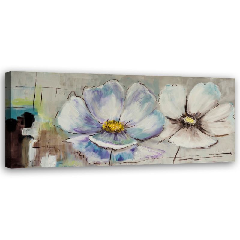 Obraz do salonu sypialni Feeby Malowane Kwiaty Shabby chic Beżowy 120x40cm 1szt