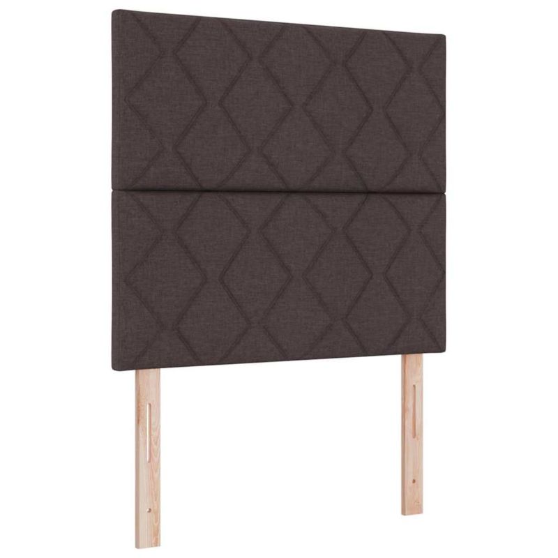Łóżko z materacem WaszeMeble 100x200 cm Ciemnobrązowy tkanina z LED WM-3342924 1 szt.