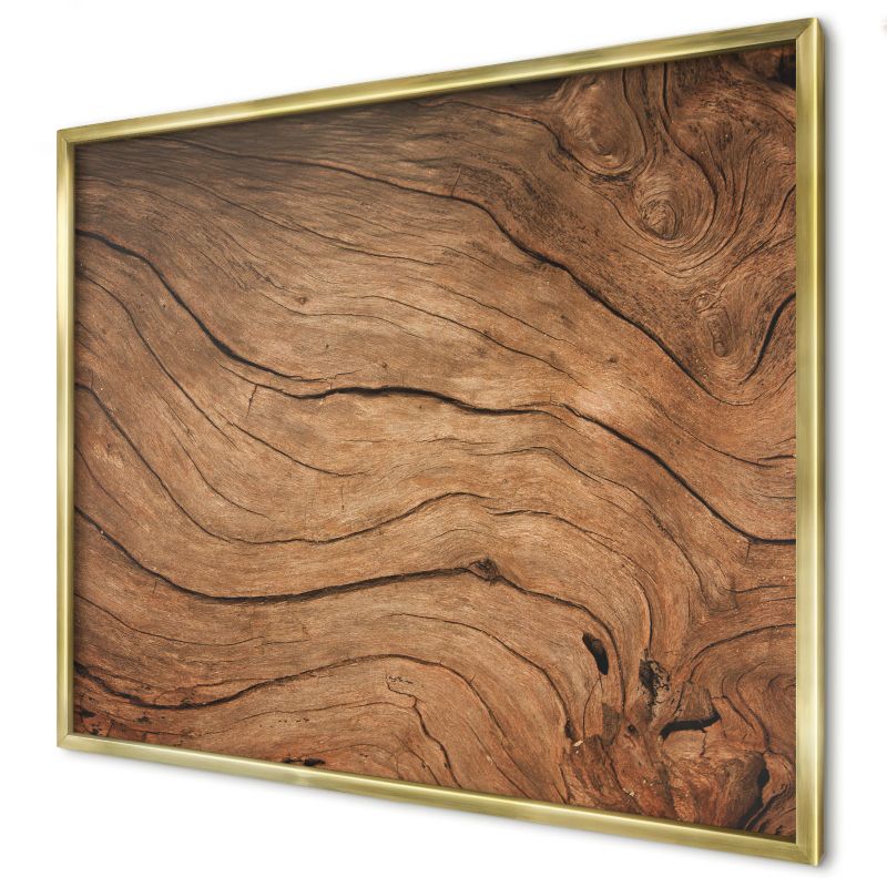 Magnetyczna tablica ozdobna Wallfluent 80x60 Słój drewna w złotej ramie 1szt