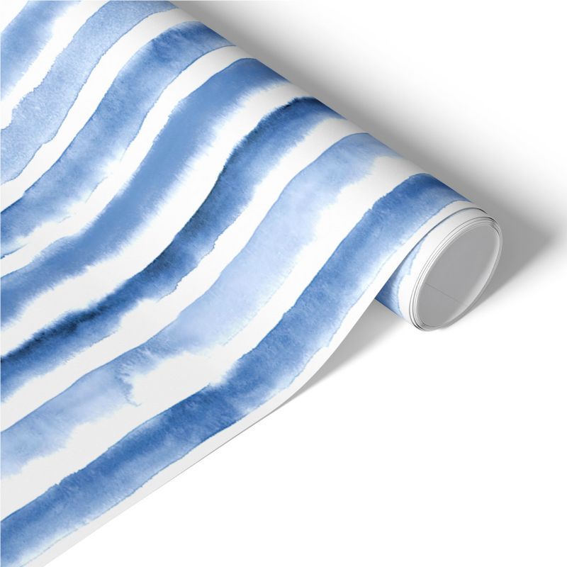 Samoprzylepna Okleina Meblowa Tulup 50x100 cm Błękitne pasy Ekspresowa Metamorfoza Frontów i Szaf 1 rol.