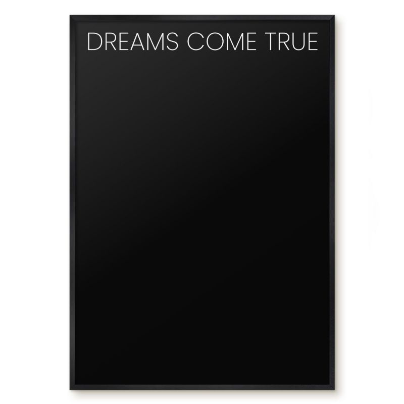 Tablica Magnetyczna Wielofunkcyjna Ścienna Tulup 70x100 cm Dreams come true 8 - Czarna rama Do salonu, sypialni 1 szt.