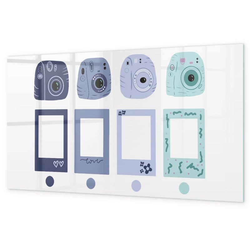 Tablica Magnetyczna Suchościeralna Tulup 120x60 cm Ramki polaroidowe Z magnesami, gąbką i Czarny marker 1 kpl