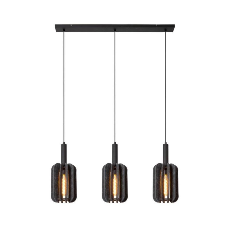 Lampa wisząca Lucide RAFAL szaro-odcienie szarości-czarna 3xE27x40W IP20 wym:183x98x20cm - 1 szt.