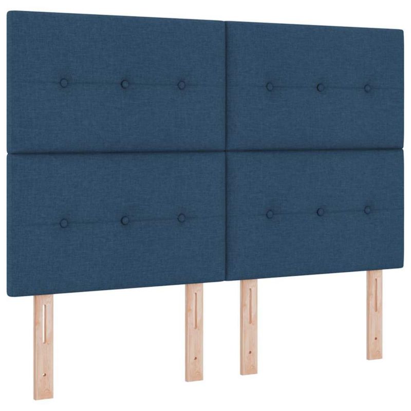 Łóżko z materacem WaszeMeble 135x190 cm Niebieski tkanina WM-3339622 1 szt.