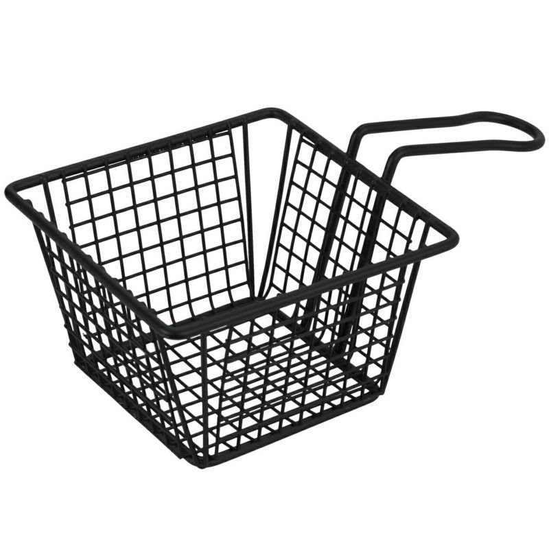 Koszyk do serwowania frytek Excellent Houseware metalowy czarny z rączką 22 x 13 x h9 cm 1 szt.