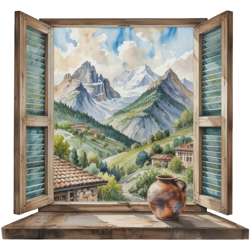 Naklejka dekoracyjna 3D Wallfluent Górski pejzaż 80x74 cm Do salonu sypialni Na ścianę 1 rol.