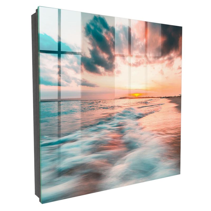Pudełko Na Klucze Tulup 30x30 cm Zachód słońca 5 - Czarna - Otwierana na lewo 1 szt.