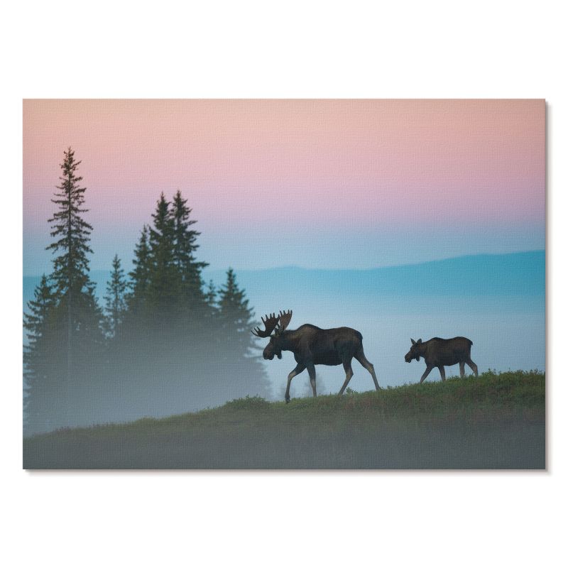 Obraz Plakat Canvas Tulup 59,4x42 cm (A2) Łosie spacerujące Do salonu, sypialni, biura 1 szt.