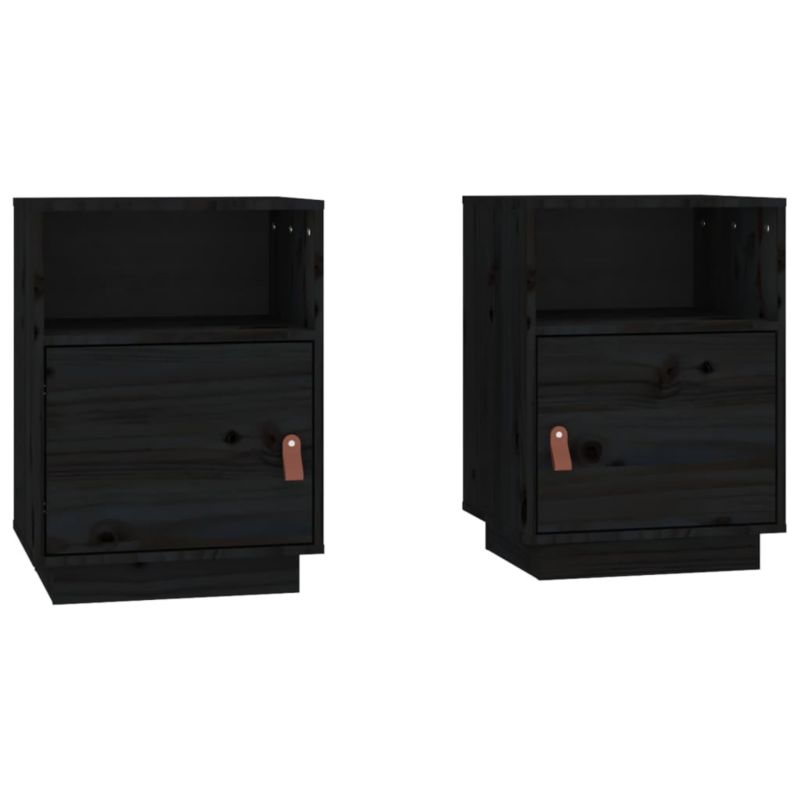 Szafki nocne WaszeMeble sosnowe czarne WM-818324 2 szt.