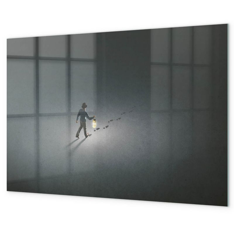 Tablica Suchościeralna Magnetyczna Tulup 60x40 cm Wędrowiec w ciemności 5 magnesów + gąbka Biały marker 1 kpl