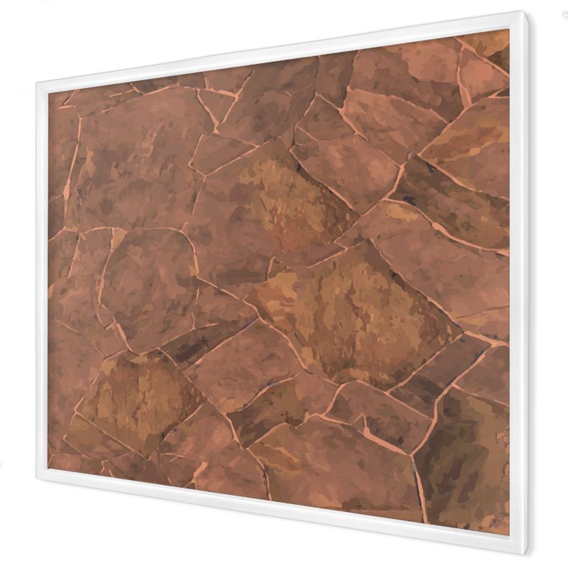 Tablica magnetyczna dekoracyjna Wallfluent 80x60 Kamienna struktura w białej ramie 1szt