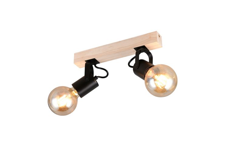 Reflektor spot drewniana podsufitka reflektorki RL LYNAR czarny 2xE27x10W IP20 wym:16,5x31x6cm - 1 szt.