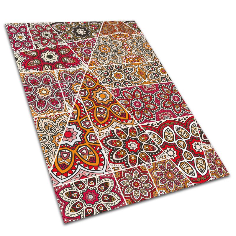 Winylowy Dywan Tarasowy Tulup 60x90 cm Wodoodporny, Lekki Etniczny patchwork 1 szt.