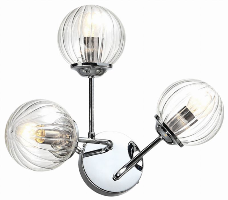 Kinkiet ścienny Candellux Best chromowany przezroczysty 3 x E14 x 40W IP20 wym: 30 x 42 x 20 cm - 1 szt.