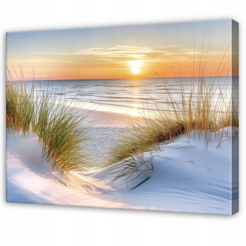 Obraz WALLARENA Do Sypialni Salonu Na Płótnie Plaża Natura Morze Beżowy 120x80 cm SPP16483O20 1 szt.