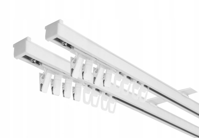 Karnisz Sufitowa Szyna Sufitowa PS PANCZO Aluminiowa Podwójna Biała 260 cm 1 szt.