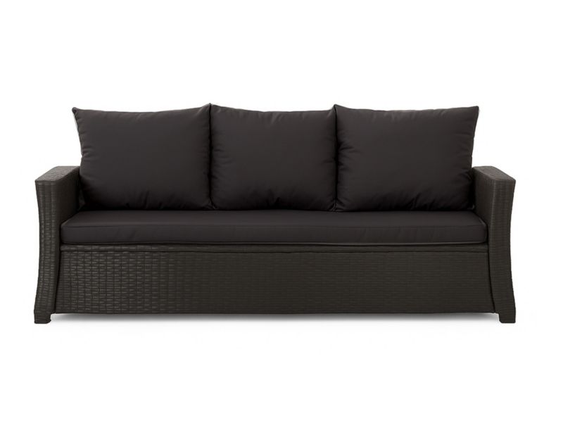 Poduszka ogrodowa na sofę rattanową 3-os, Setgarden, 140x50x50cm Czarna Poduszki na meble ogrodowe-Technorattan, Mix, 1szt