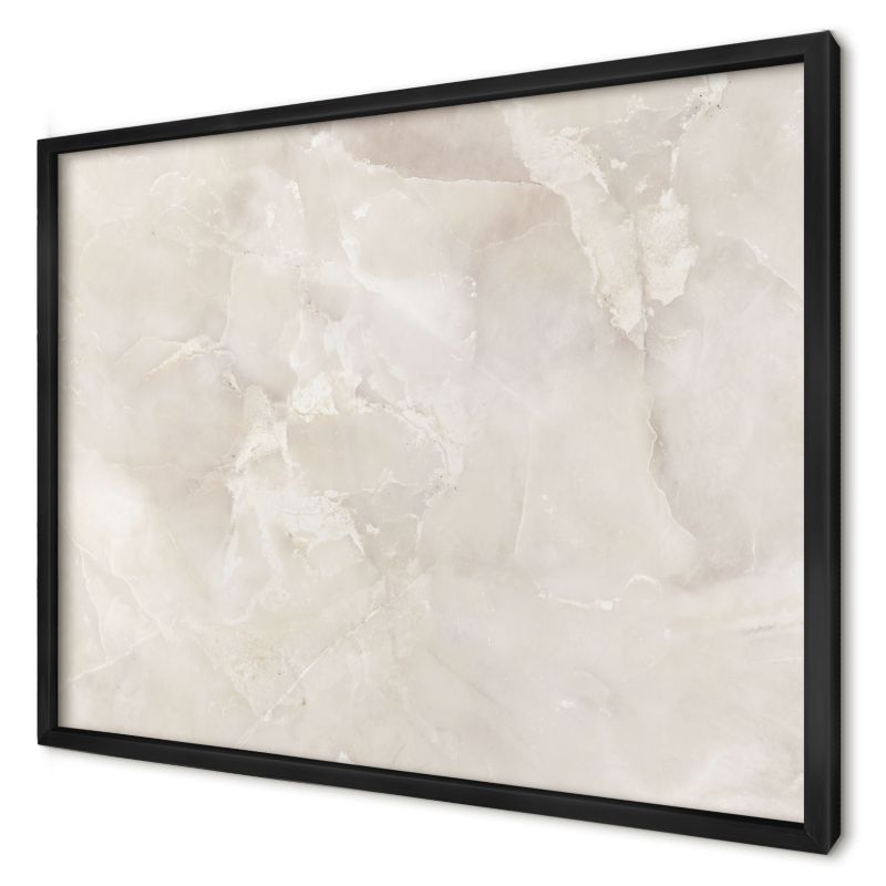 Tablica magnetyczna do salonu Wallfluent 70x50 Marmur beżowy w czarnej ramie 1szt