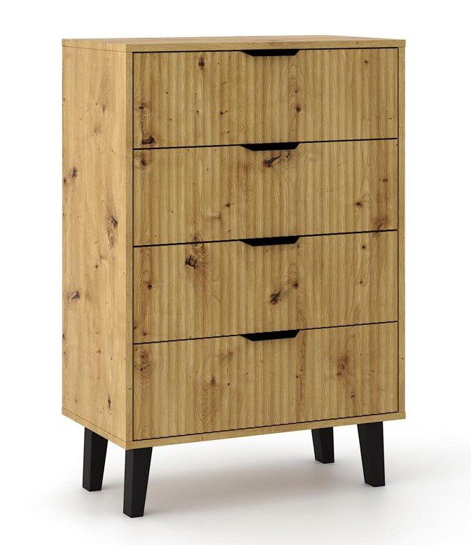 Komoda Topeshop Scandi 4S Slim dąb artisan 70x102.5x39 cm 1 szt