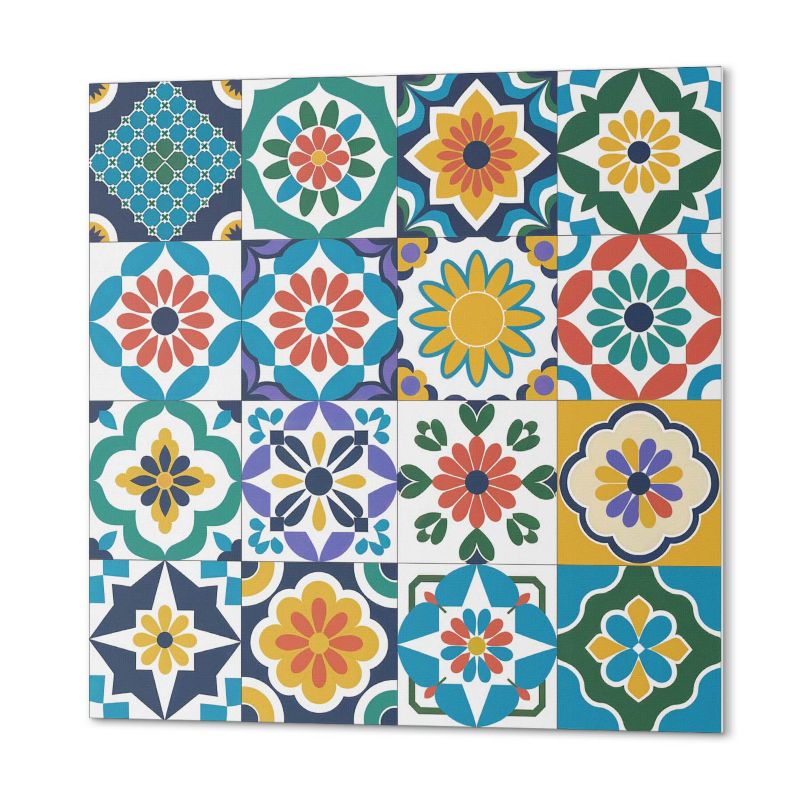 Winylowe Kafelki Samoprzylepne ArtPrintCave 30x30 cm Wzory kwiatowe i geometryczne 9 szt.