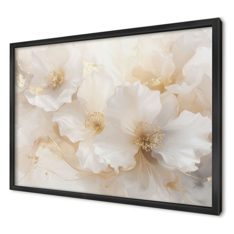 Tablica magnetyczna ozdobna Wallfluent 60x40 Pastelowe kwiaty w czarnej ramie 1szt