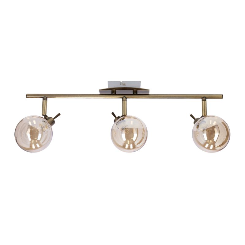 Lampa sufitowa bursztynowe klosze Candellux Lentini mosiężno-złota 3xG9x40W IP20 wym:18x66x10cm - 1 szt.