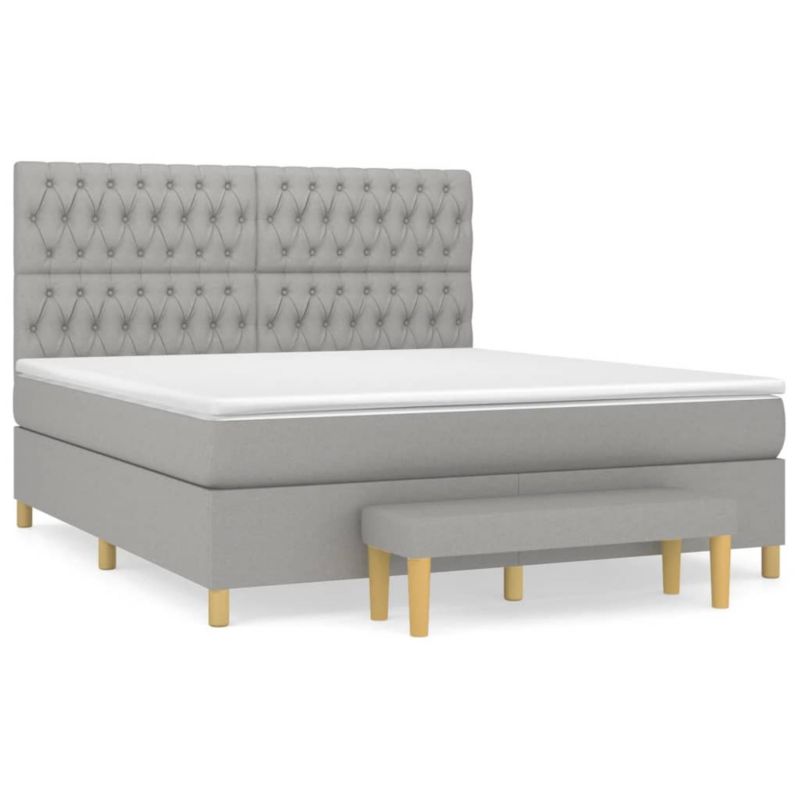 Łóżko kontynentalne WaszeMeble 180x200 cm jasnoszare WM-3137413 1 szt.