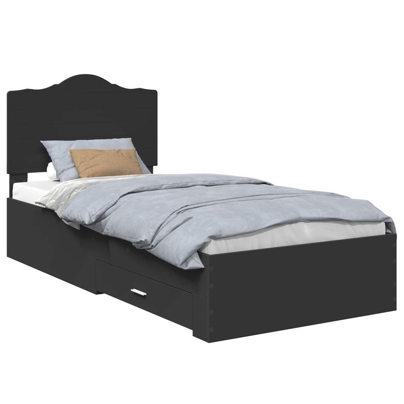 Łóżko WaszeMeble z Szufladami 70x190 cm Czarne WM-3413667 1 szt.